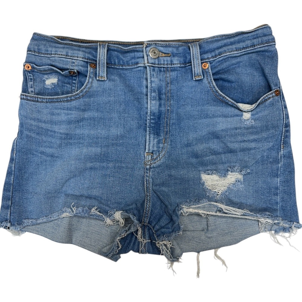 Levi's 501 High Rise Distressed Cutoff Shorts Womens 30 Denim Festival Summer